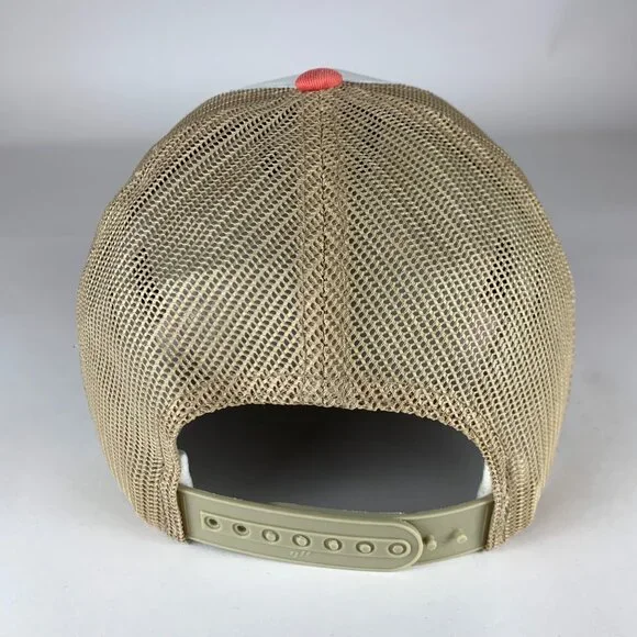 Columbia Unisex Beige White Pink Foam Snapback Trucker Hat - Picture 3 of 4